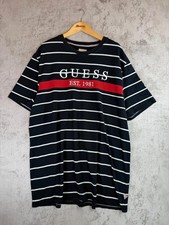 T-shirt Guess a righe con logo EST. 1981 - Taglia XL