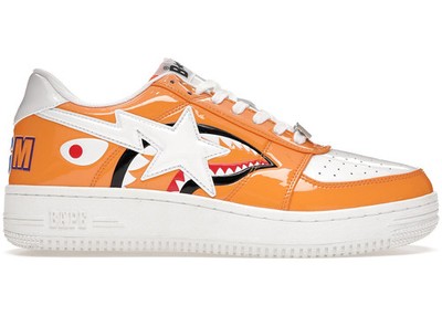 A Bathing Ape Bape Sta Low Color Block Shark Orange 1G80191009 10.5M/12W Pre-Own