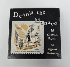 Dennis the Menace Complete Box-36 Cocktail Napkins from 1951 Made in USA VGC