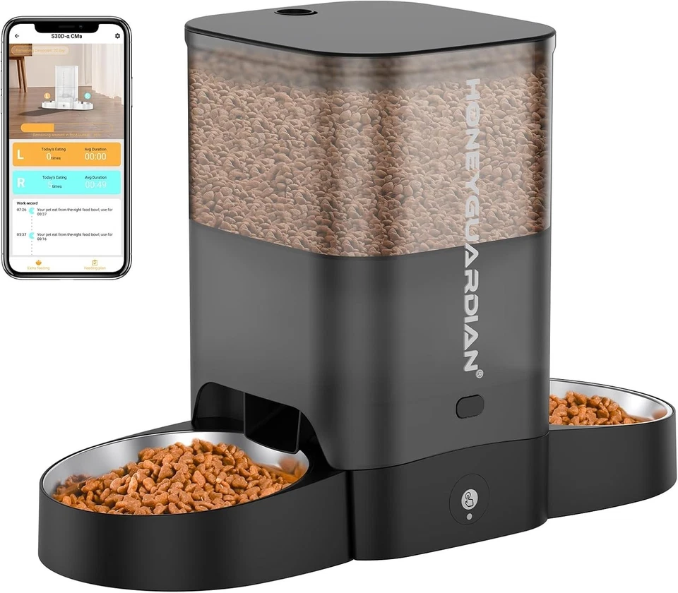 Dual Power Smart Cat Feeder - 3.5L Stainless Steel with App & Meal Call Feature - Image 3 of 4