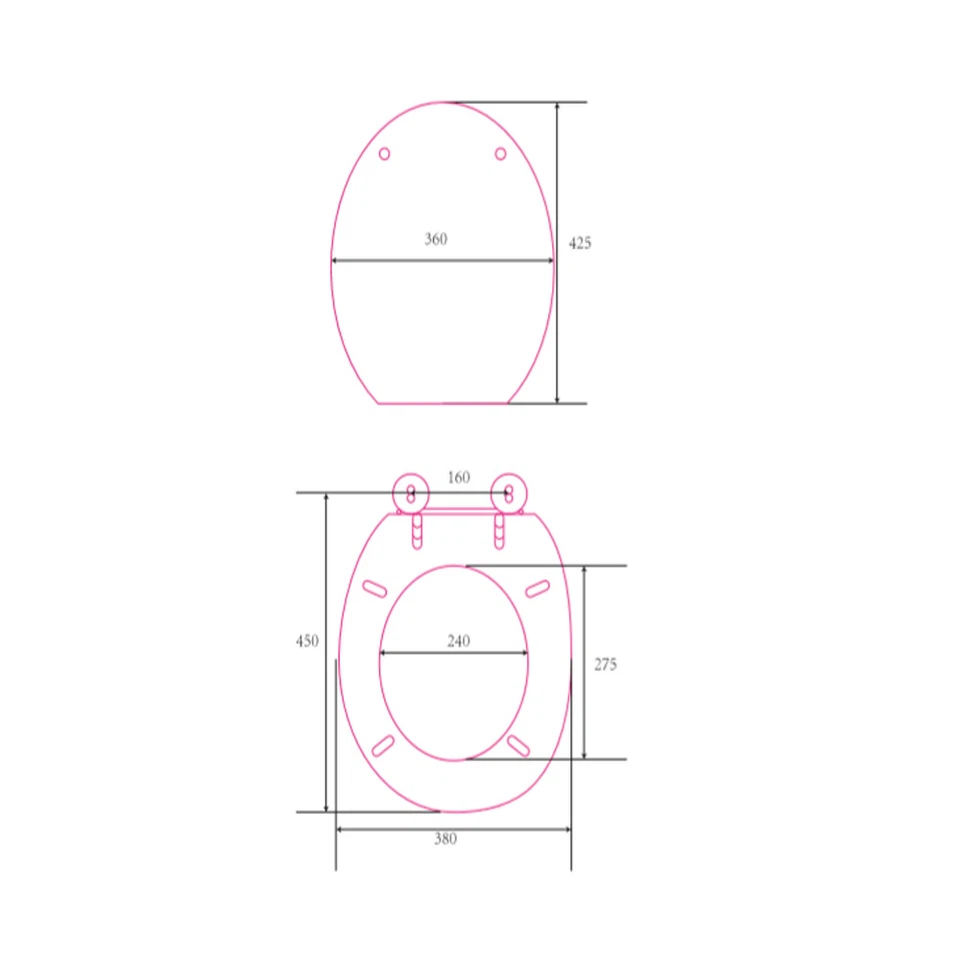 Sedile Wc Copri Water MDF Legno Tavoletta Vaso Universale Bianco Pesante Bagno - Immagine 3 di 4
