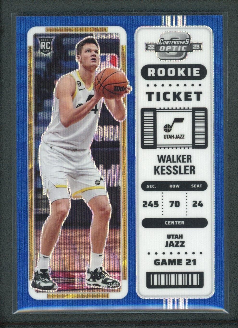 2022-23 WALKER KESSLER 18/45 PANINI CONTENDERS OPTIC WAVE BLUE ROOKIE RC TICKET