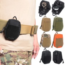 Tactical Wallet Molle Pouch Outdoor Nylon EDC Key Holder Bag Zipper Waist Pouch