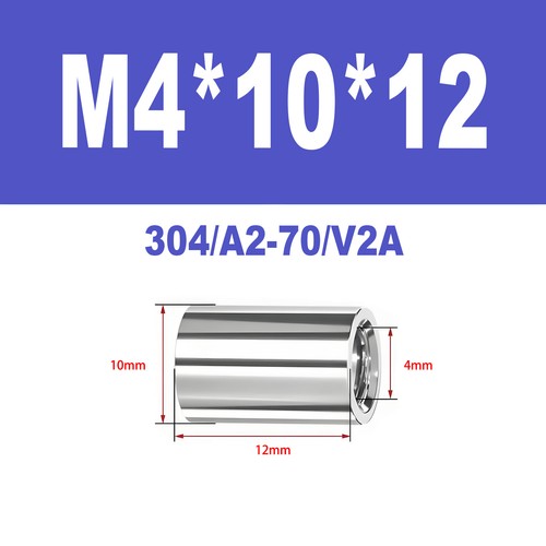 Gewindemuffen M2-M6 A2 V2A Verbindungsmutter Langmutter Edelstahl Rund - Bild 65 von 119