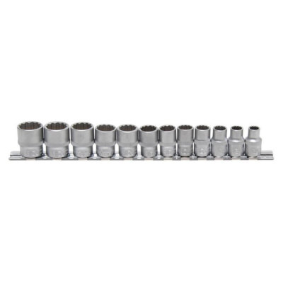 BGS-9105 Steckschlüssel-Einsatz-Set, 10 (3/8), 12-kant, 8 - 19  mm, 12-tlg.