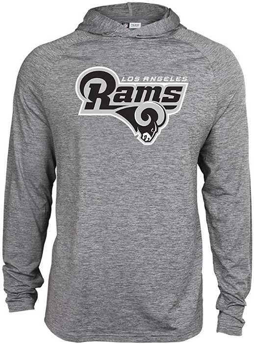 Легкая толстовка с капюшоном Zubaz NFL Football Mens Los Angeles Rams серого цвета в тон