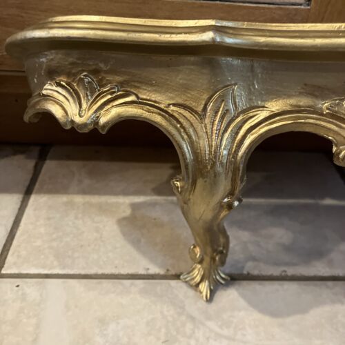 Vintage Italian Florentine Gilt Sconce Wall Shelf Molded Mid Century Gold 19"L - Picture 2 of 10