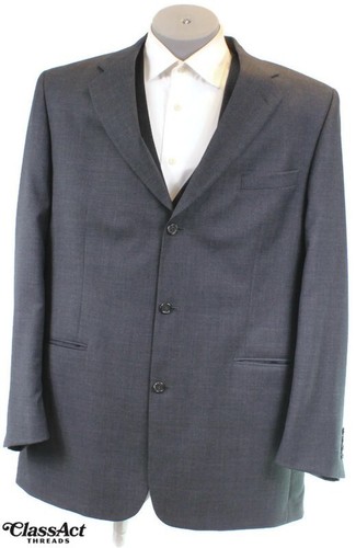 Bill Blass 3 Piece Suit Wool Gray Glen Plaid Mens 46XL Pleated Fronts 42" Waist - Picture 3 of 10