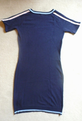 AJC mega tolles Strickkleid Kurzarm Stretch 38 Racer navy.-nude-blue WOW