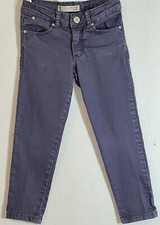 Zara Girl's Sz 4/5 Pants Cotton Blend Adjustable Waist Purple Zip/Snap Closure