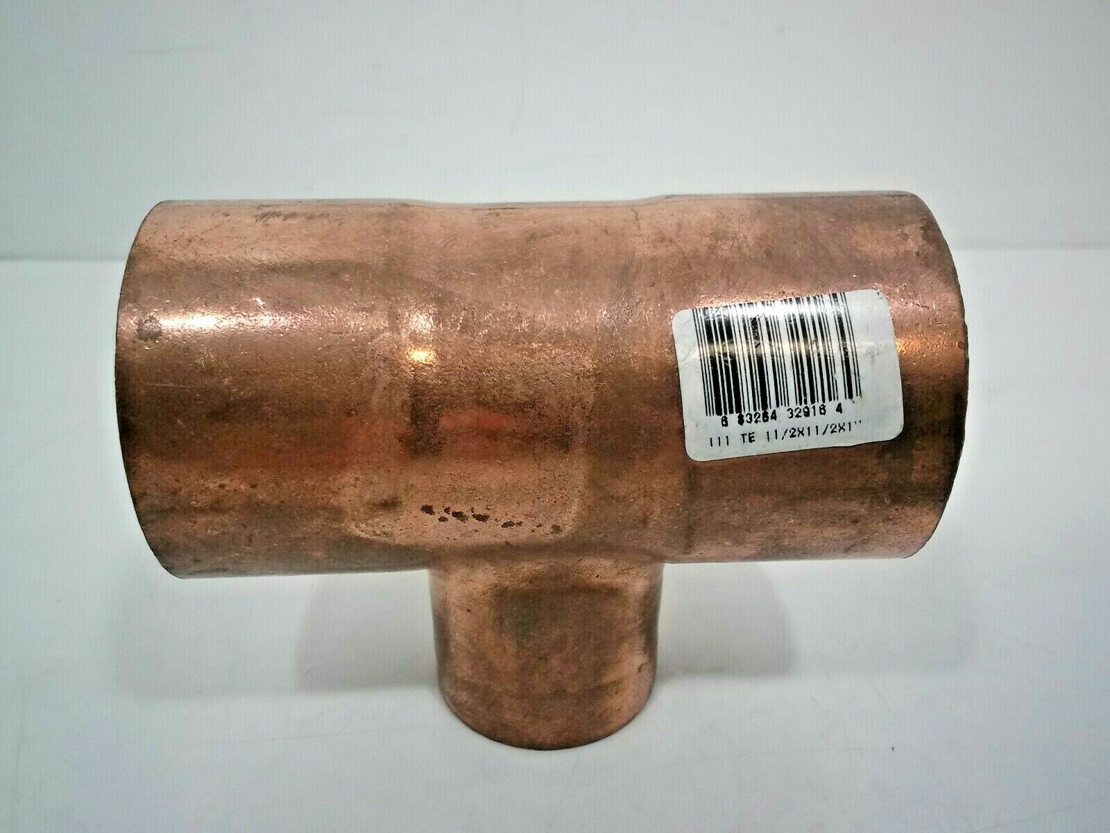 Copper Tee Fitting, 1 1/2X1-1/2X1 NOS