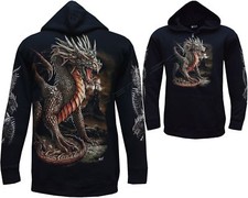 Zip Up Hoodie Dragon Mythical Beast Creature Fantasy Castle Glow in Dark by Wild