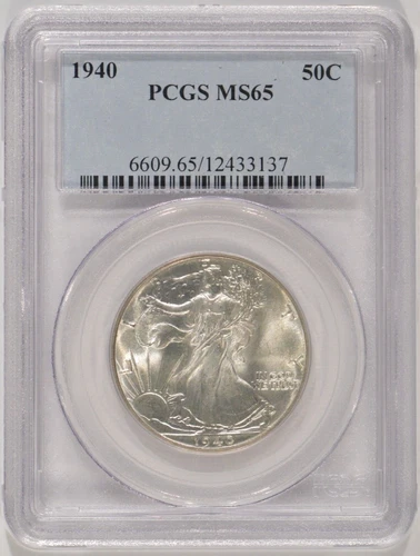1940 Walking Liberty Silver Half Dollar 50c PCGS MS65 12433137