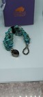 Huge Sterling Chunk Turquoise multi strand Buffalo Nickel Bracelet Native Vintg — photo 8