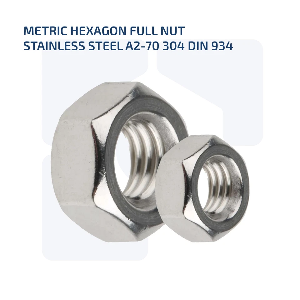 FIXINFASTENERS M6 HEX FULL NUT HEXAGON NUTS HEX NUT STAINLESS STEEL A2-70 304 DIN 934