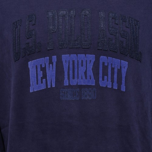 8610AA felpa uomo U.S. POLO ASSN. BLUE cotton hoodie sweatshirt man - Picture 3 of 4