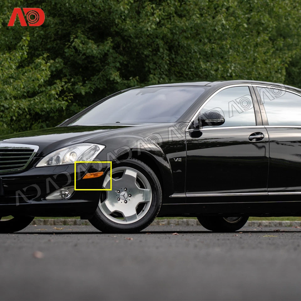 LED Side Marker Lights For Mercedes Benz W221 S450 4Matic Sedan S550 S600 07-09 - Image 3 of 4