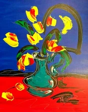 Flowers   IMPRESSIONIST LARGE ORIGINAL OIL  PAINTING -JHUQWEFGF