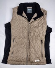 Serac Quilted Fleece-lined Full Zip Brown & Black Vest Women's Size Large Nice!