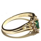 14k yellow gold .20ct VS1 G diamond lab created emerald gemstone ring 3.1g 8.25 — photo 5