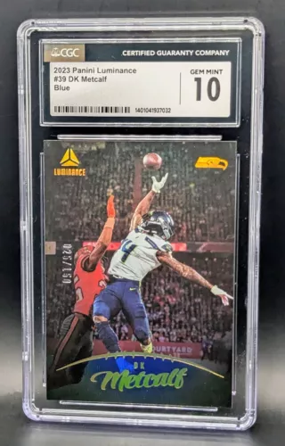 DK Metcalf /150 - 2023 Panini Luminance Blue - Graded CGC 10