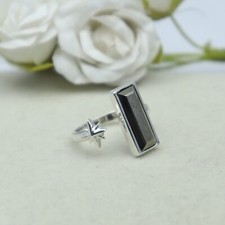 Natural Pyrite Adjustable Ring In Sterling Silver With Star For Christmas Gift