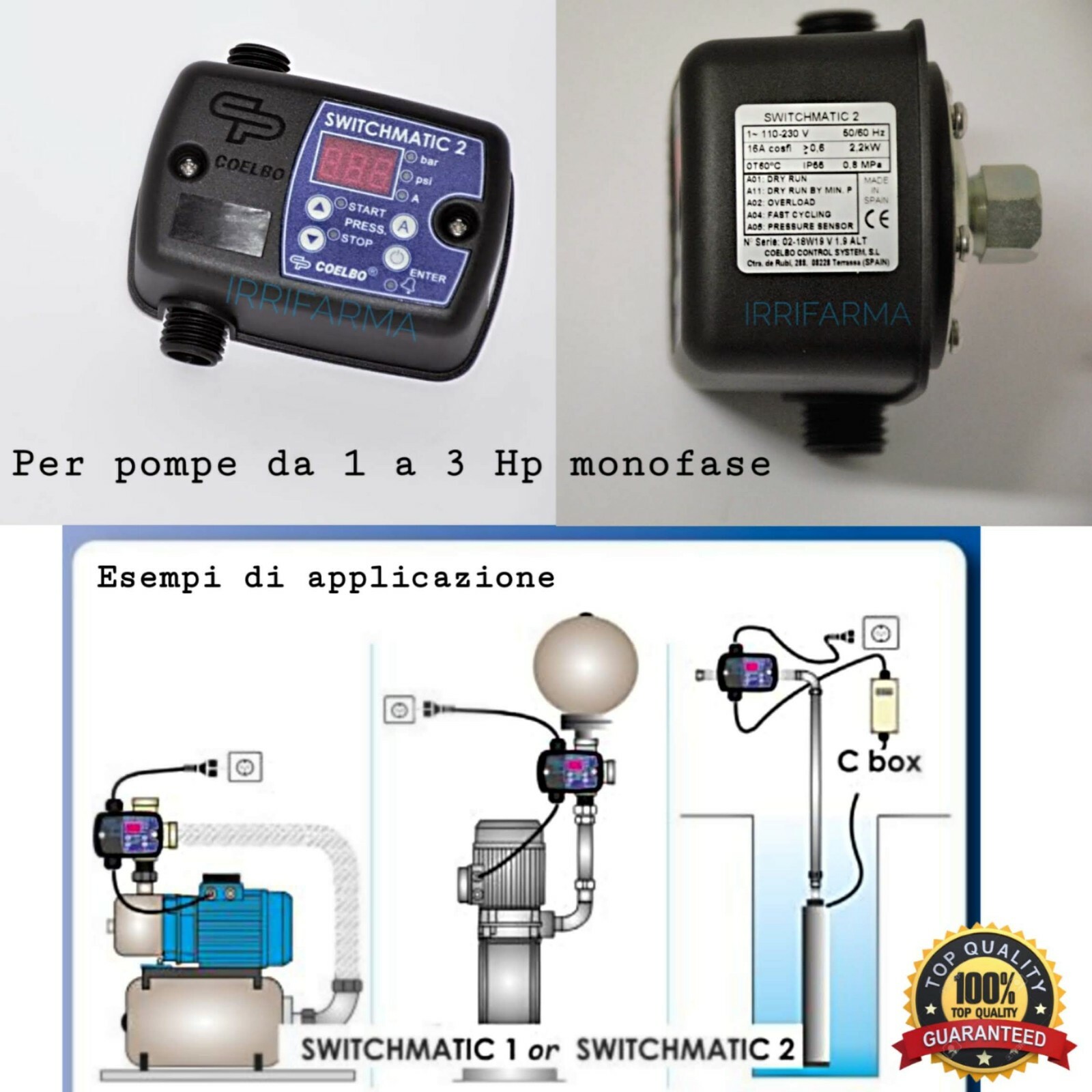 Interruttore Di Controllo Pressione G1/4” Femmina – 1-10 Bar Regolabile – Per Compressori E Pompe Acqua/aria – 24V-380V - 4
