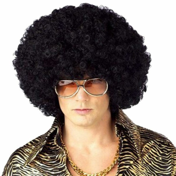 Halloween Men's 70s Disco Era Black Jumbo Afro Wig One Size for sale