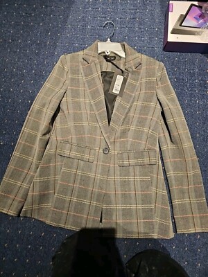 Label Lab House Of Fraser Checked Grey Blazer Size V