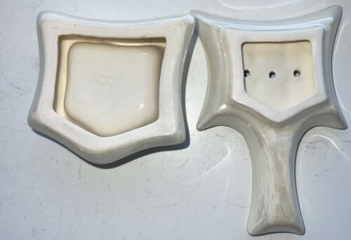 2 Piece Ceramics Vintage Tea Bag Holder Iridescent White - Picture 4 of 8