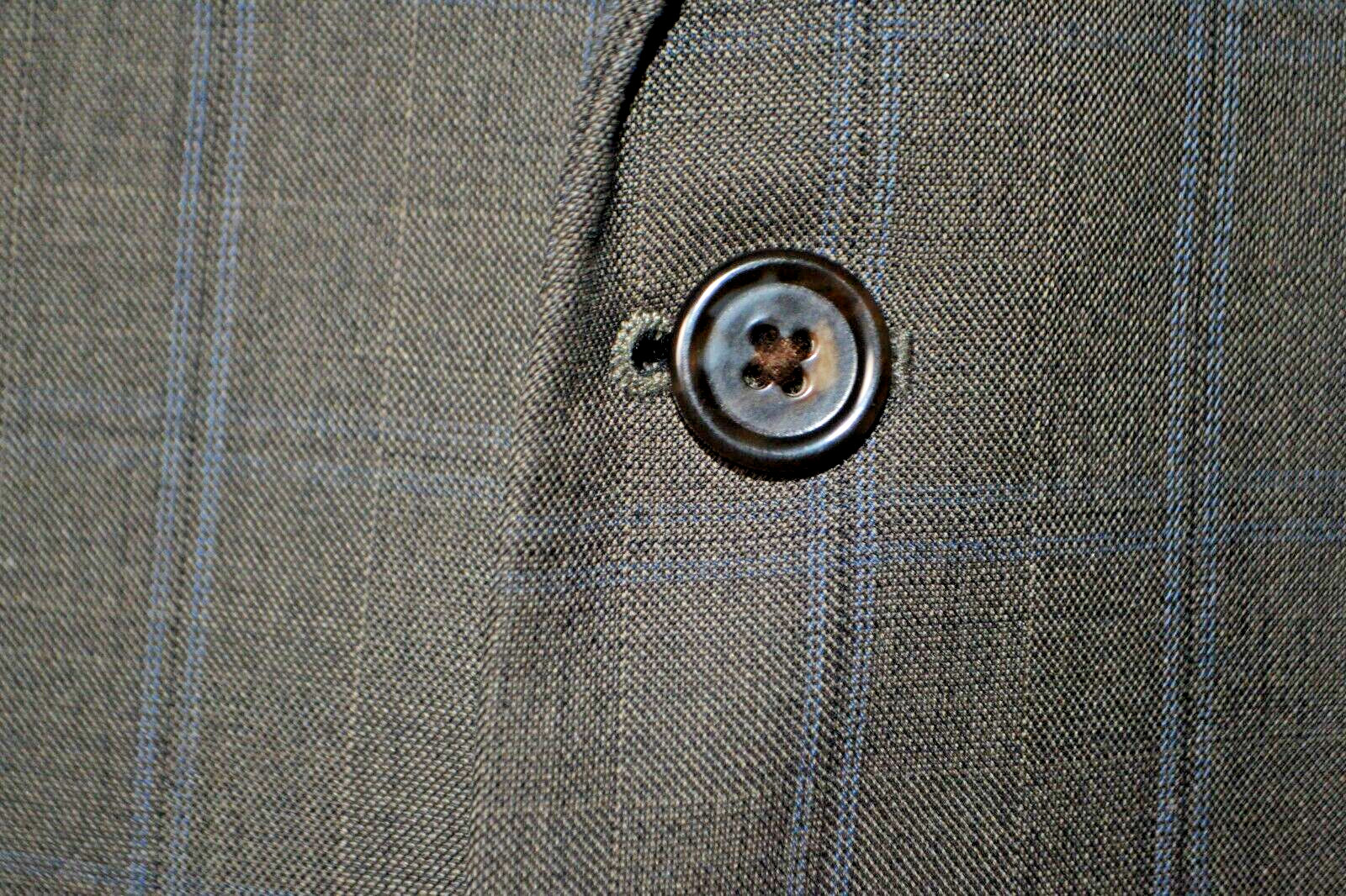 Michael Kors Wool Blend Check Brown 2 Front Button Suit Sz 44R Wst 38x32 thumbnail 5