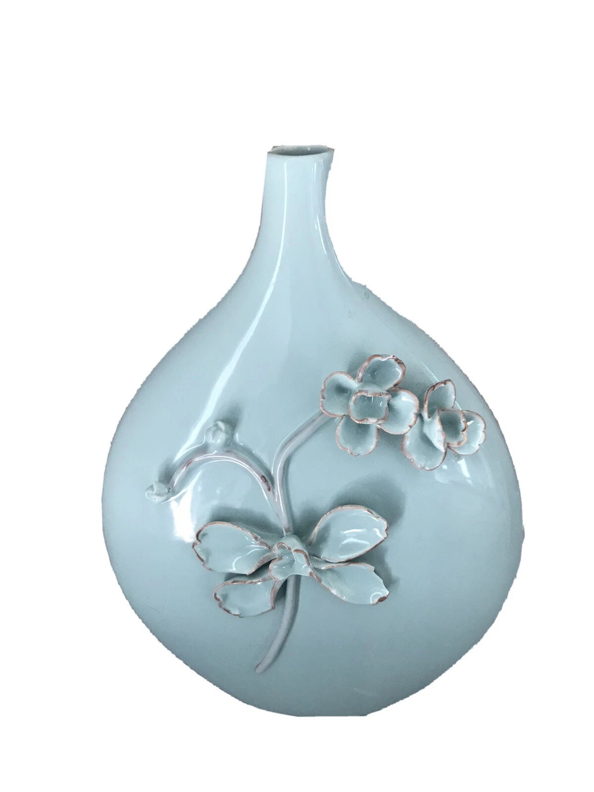 teal seafoam ceramic vase