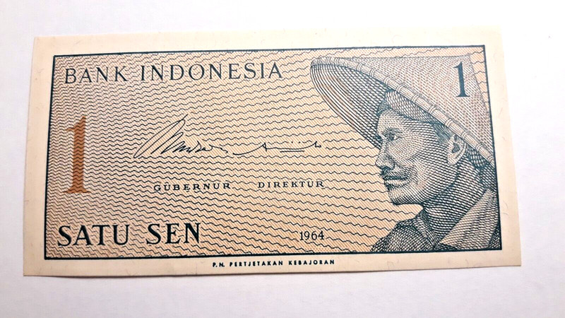 INDONESIA 1 Satu Sen, 1964, P-90, UNC World Currency MINT FREE SHIPPING 256