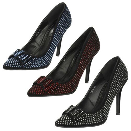 Mujer ANNE MICHELLE l2R276 Diamante Adorno Lazo Zapatos Fiesta