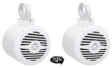 2 Rockville 5.25" 400 Watt 360 Swivel White Aluminum Wakeboard Tower Speakers