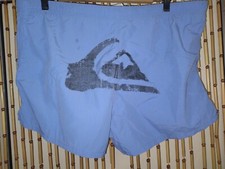 Vtg 1980s 90s QUIKSILVER Board Short Mens Swim Trunks Logo Patch Rare Blue 36 38