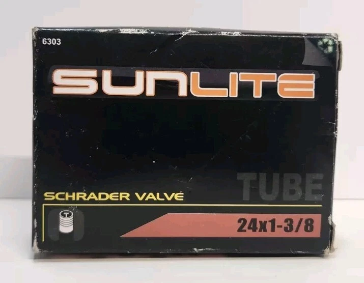 Sunlite Bicycle Inner Tube 24x1-3/8" Schrader Valve 32mm Fits Vintage Bike 24in - Image 2 of 4