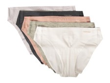 Image of CK CALVIN KLEIN women's briefs pack of 5 items invisible seamless underwear elas