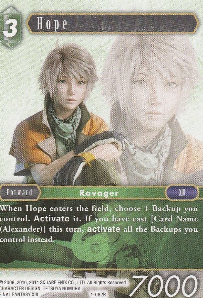 FINAL FANTASY TCG 1 X HOPE 1-082R - RARE N0T FOIL - WIND | eBay