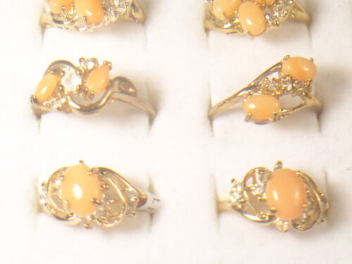 **** 9 ....RINGS CORAL SEMI-PRECIOUS GEMSTONE CRYSTALS WHOLESALE LOT CO6 - Picture 3 of 8