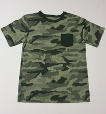 The Children  s Place Green Camouflage Camo Pocket Top Short Sleeve Shirt S Youth