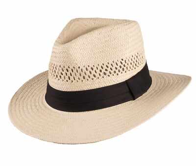 Scippis Strohhut Damen Herren Sommerhut Sonnenschutz ''Salerno''+ Hutband