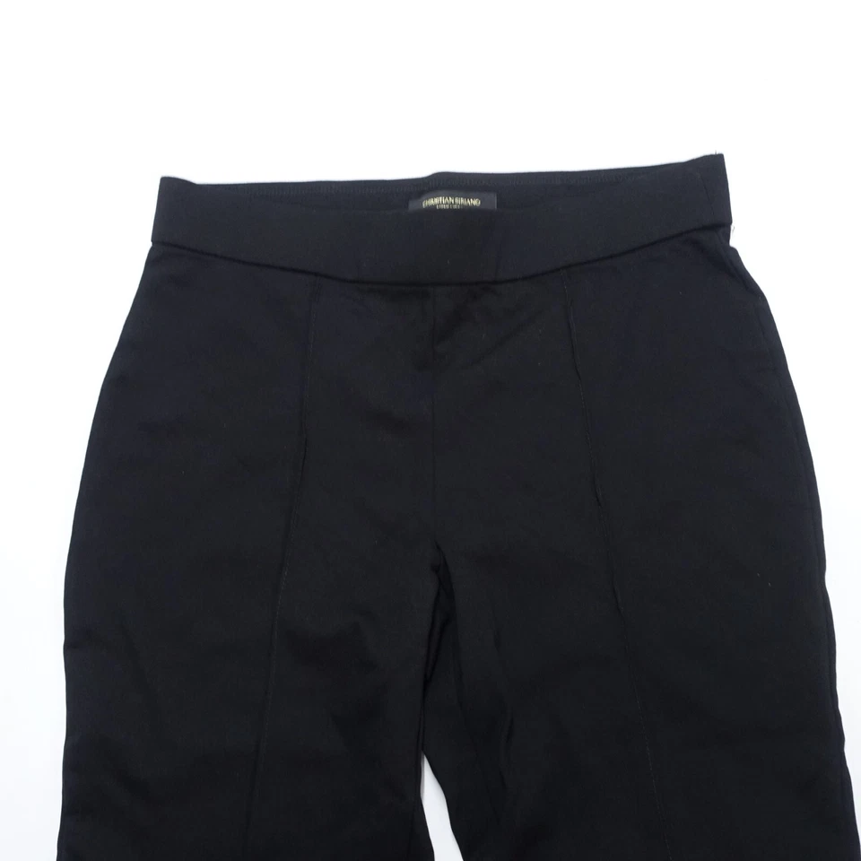 Christian Siriano Pants Women's Large Black Stretch Elastic Waist Straight Leg - Image 3 of 4