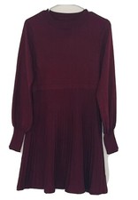 Lantern Sleeve Rib Knit Sweater Dress Size M 6 USA