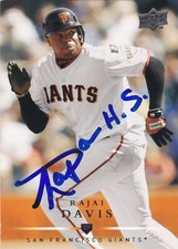 RAJAI DAVIS SAN FRANCISCO GIANTS SIGNED CARD A'S METS INDIANS RED SOX TIGERS