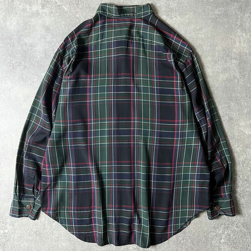 80S 90S Ralph Lauren Country Check Long Sleeve Rayon Open 80S 90S Ralph Lauren Country Check Long Sleeve Rayon Open