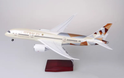 1:130 43CM ETIHAD BOEING 787 Passenger Plane Landing Gear Resin Aircraft Model