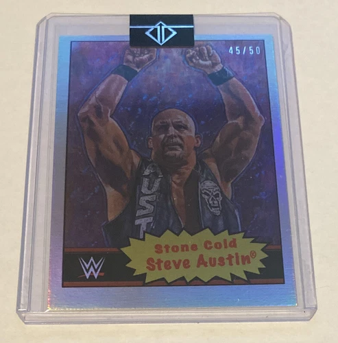 2020 Topps WWE Living Set #1 STONE COLD STEVE AUSTIN Foil 45/50 Transcendent VIP