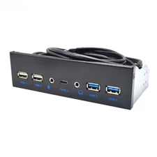 USB 3.0 Front Panel For PC USB 3.1 TypeC+2x USB3.0+2x USB2.0 Hub+HD Audio 3.5mm