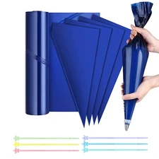 21 inch Large Icing Piping Bags for Frosting, with 6 Pcs Seal Reusable Icing ...